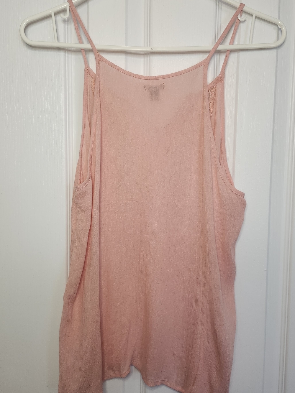 aerie Blush Pink Crochet-Front Tassel Spaghetti Strap Camisole - Picture 3 of 4